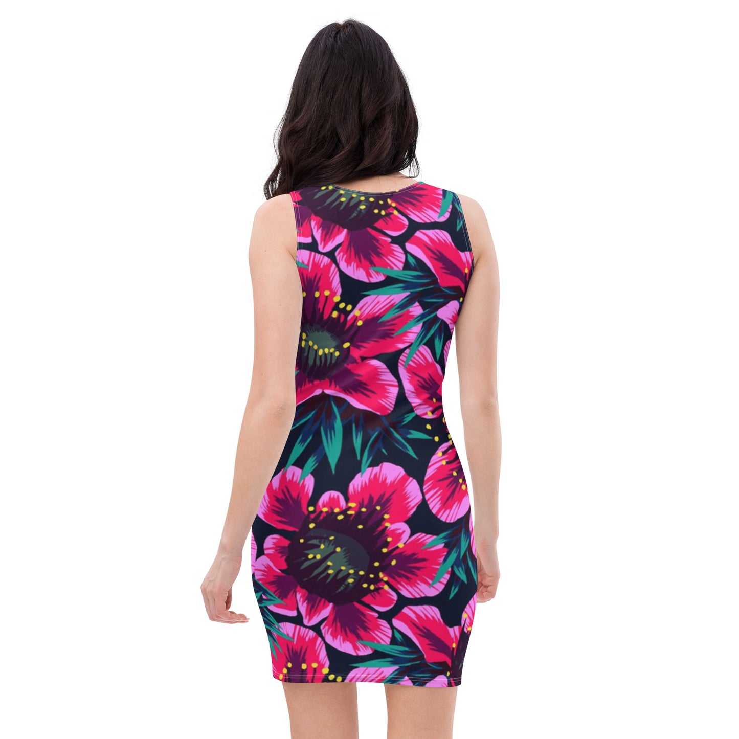 Maadish | Women’s Pink Floral Fitted Dress