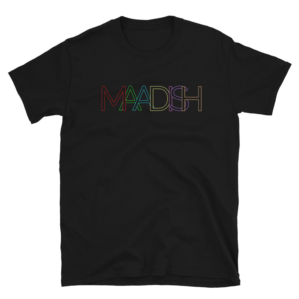 Maadish | Black T-Shirt w/Maadish Rainbow