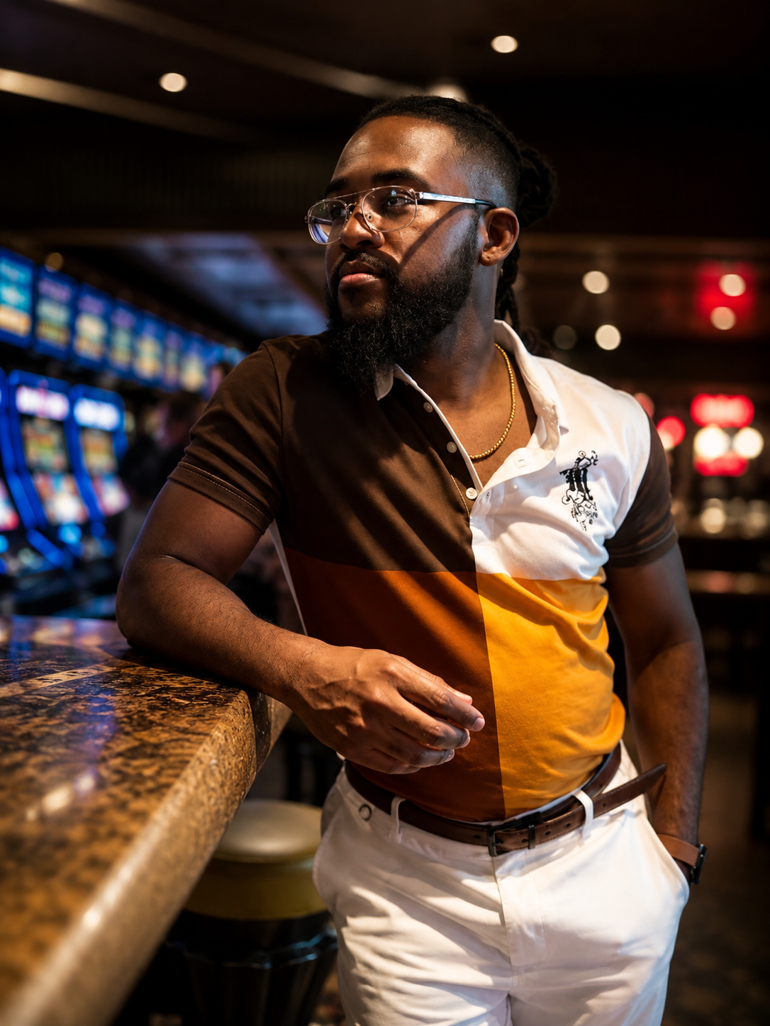 Caramel Contrast Slim Fit Polo