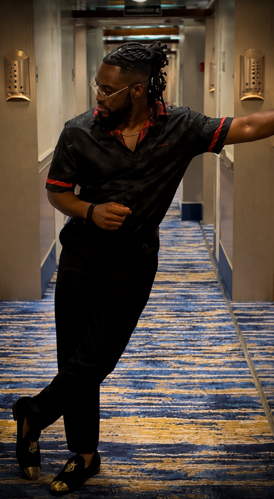 Maadish X Tonii Red | Rose Noir Button Up