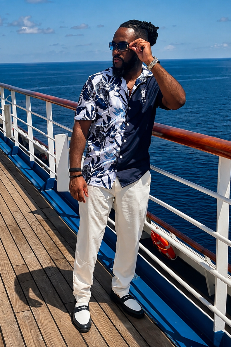 Maadish | Blue Horizon Tiger Shirt
