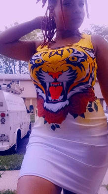 Maadish | Women’s Fitted Tiger and Roses Dress