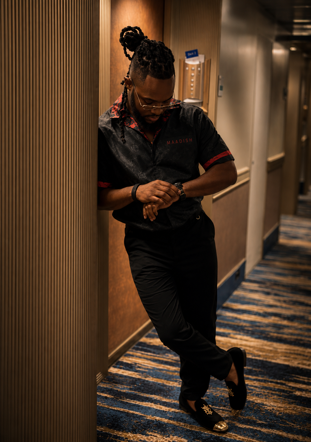 Maadish X Tonii Red | Rose Noir Button Up