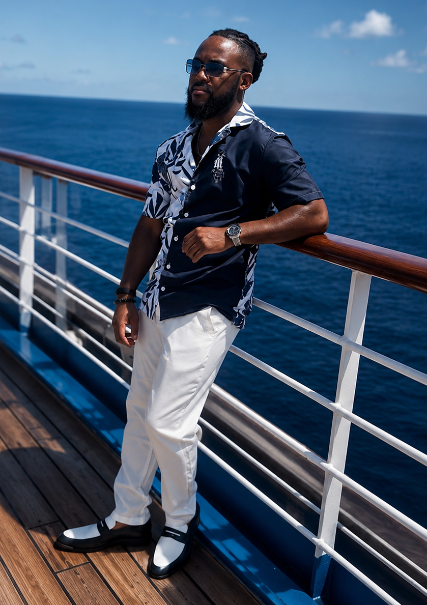 Maadish | Blue Horizon Tiger Shirt