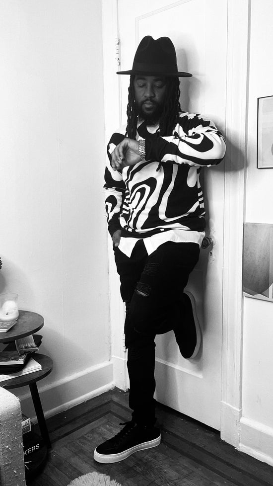Maadish | Black & White Marble Sweatshirt