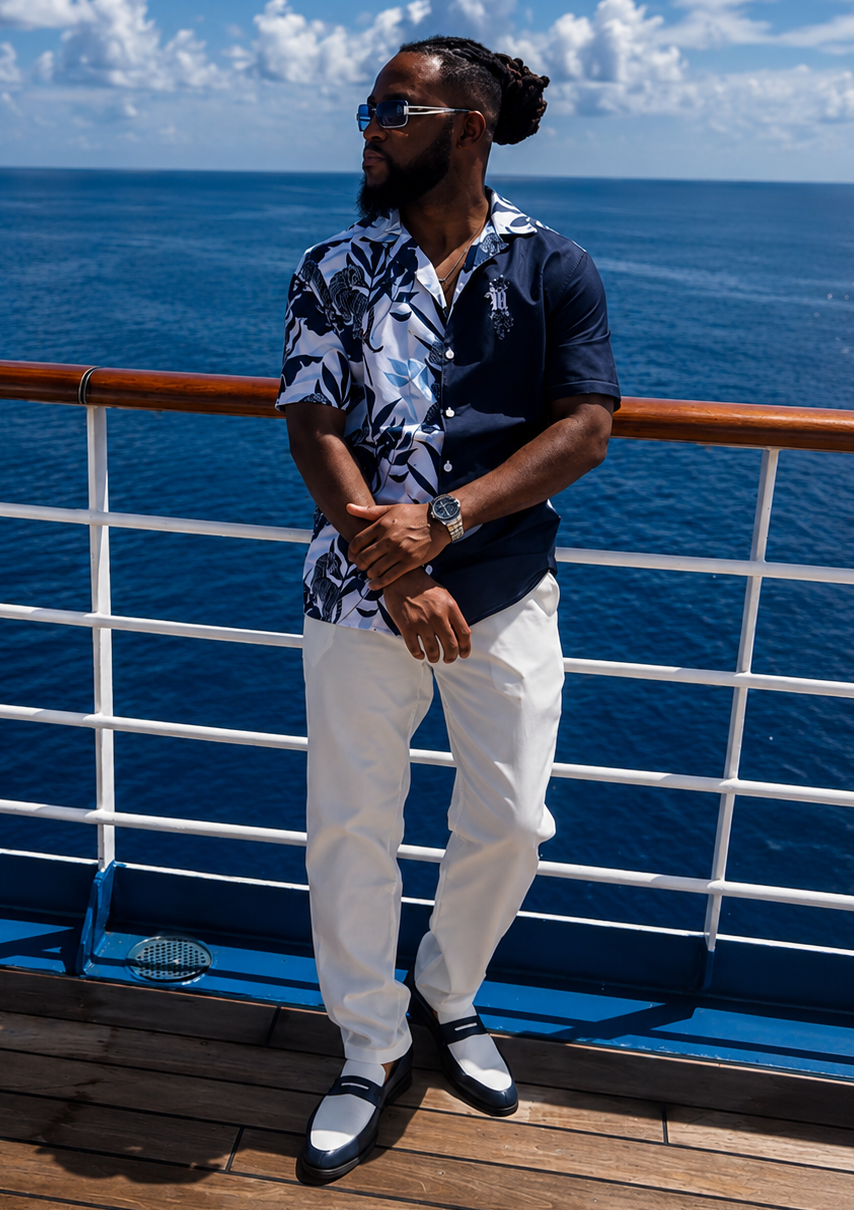 Maadish | Blue Horizon Tiger Shirt