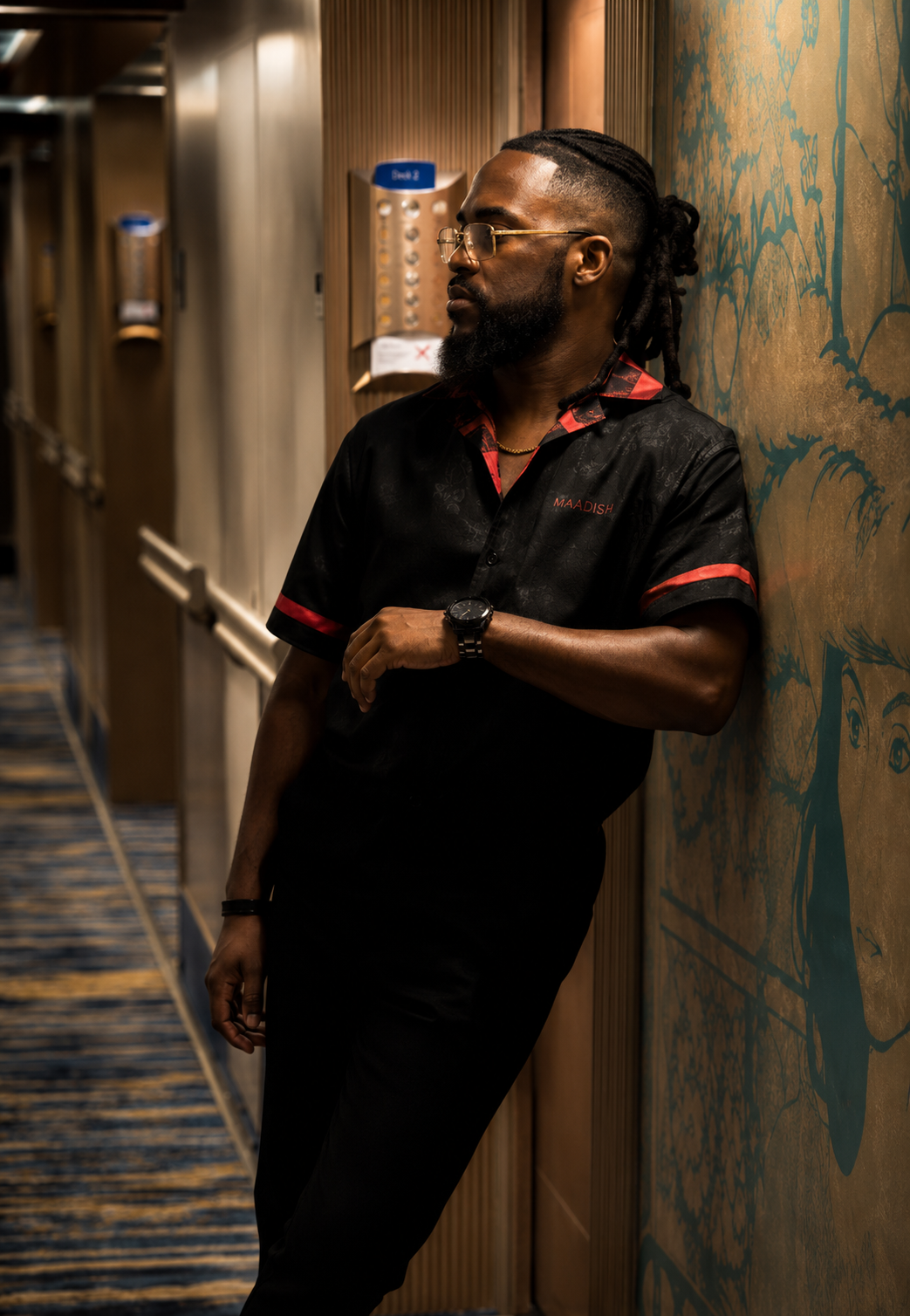 Maadish X Tonii Red | Rose Noir Button Up