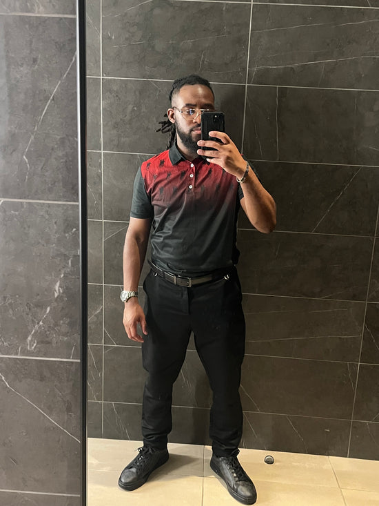 Maadish | Men’s Red Ombre Fitted Polo