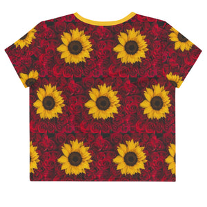 Maadish | Women's Sunflower & Rose Crop Tee