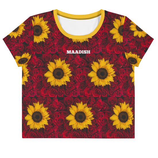 Maadish | Women's Sunflower & Rose Crop Tee