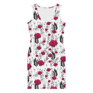 Maadish | Women's Rose Floral Fitted Dress