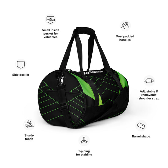 Load image into Gallery viewer, Maadish | Black x Green Gym Bag

