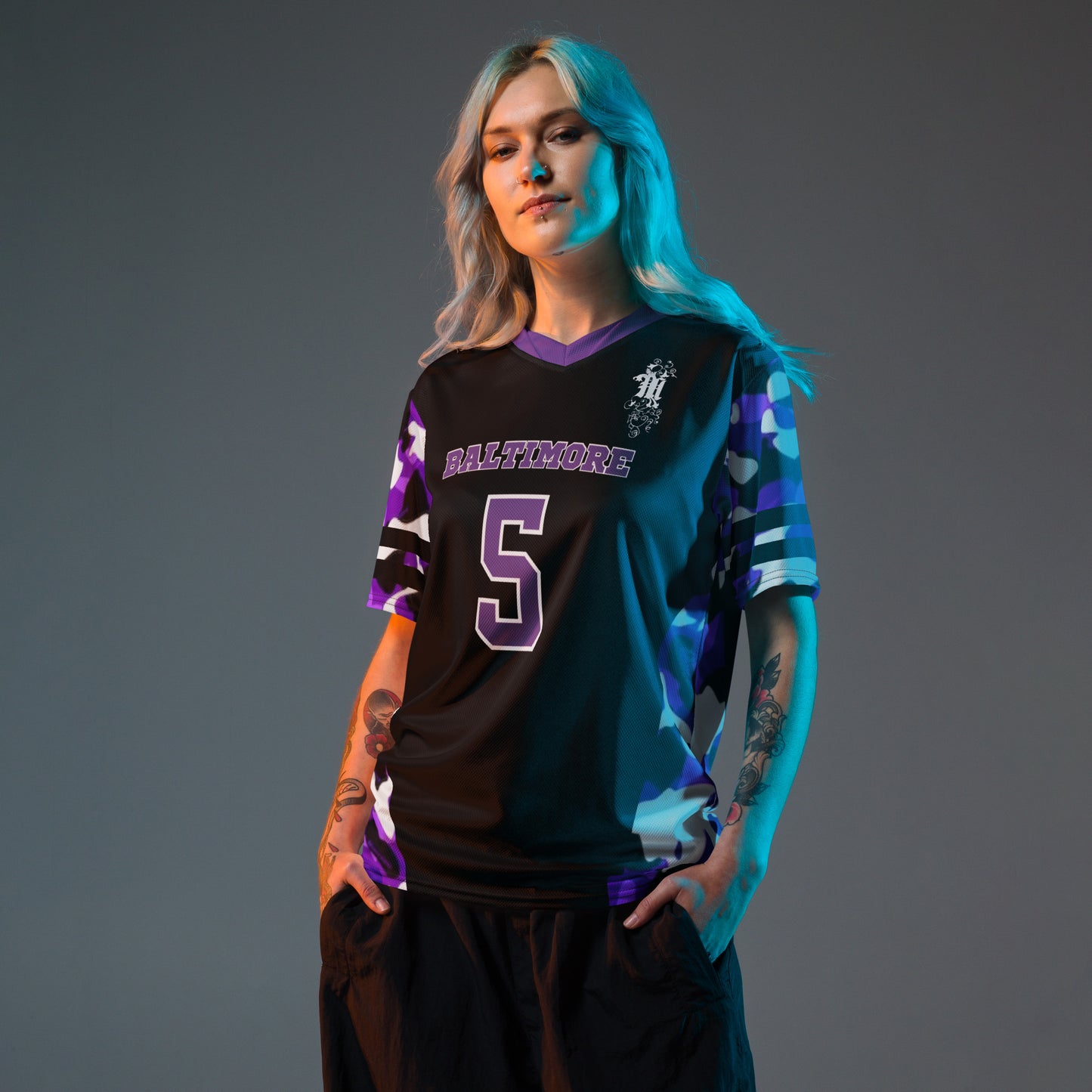 Maadish | Baltimore Black and Purple Camo jersey