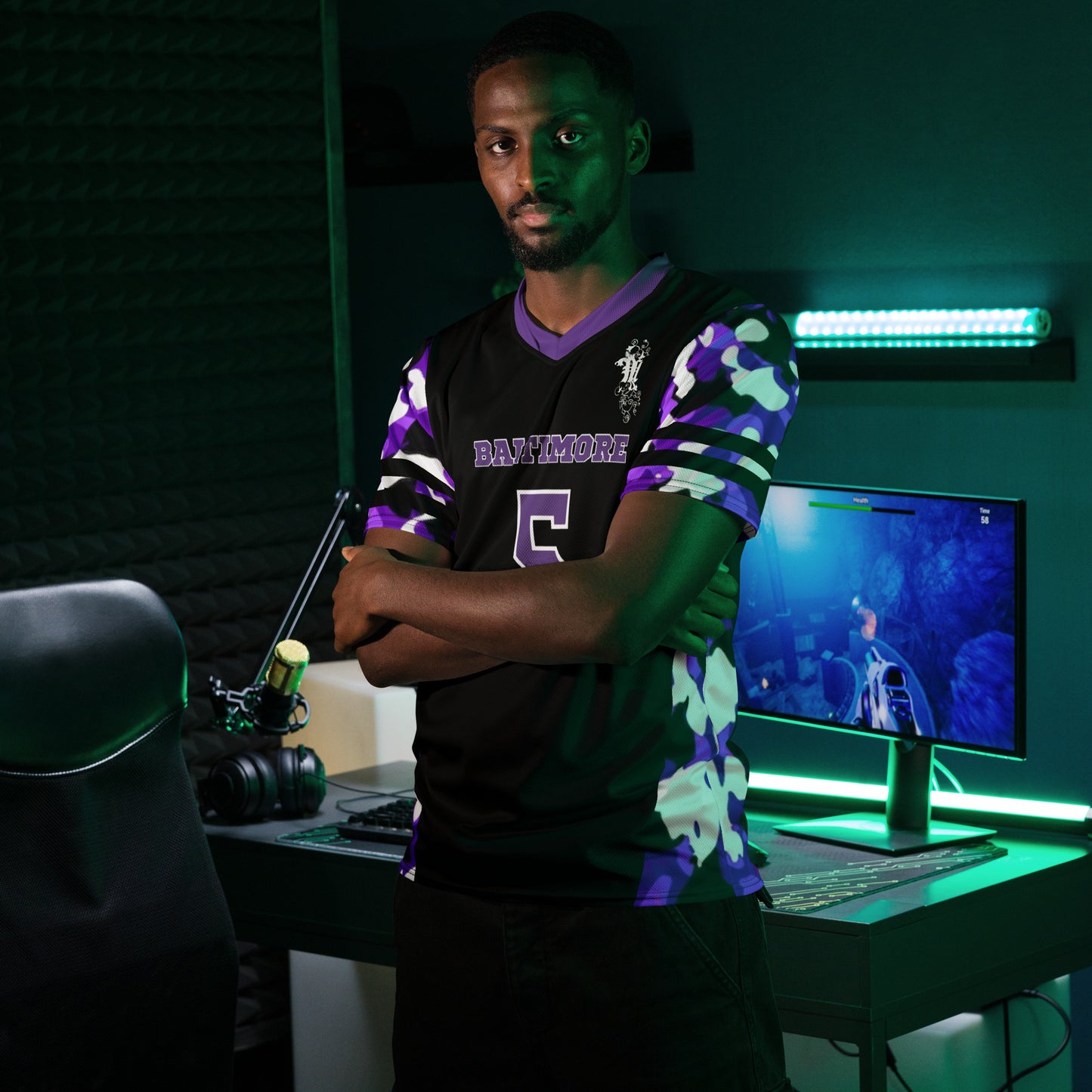 Maadish | Baltimore Black and Purple Camo jersey