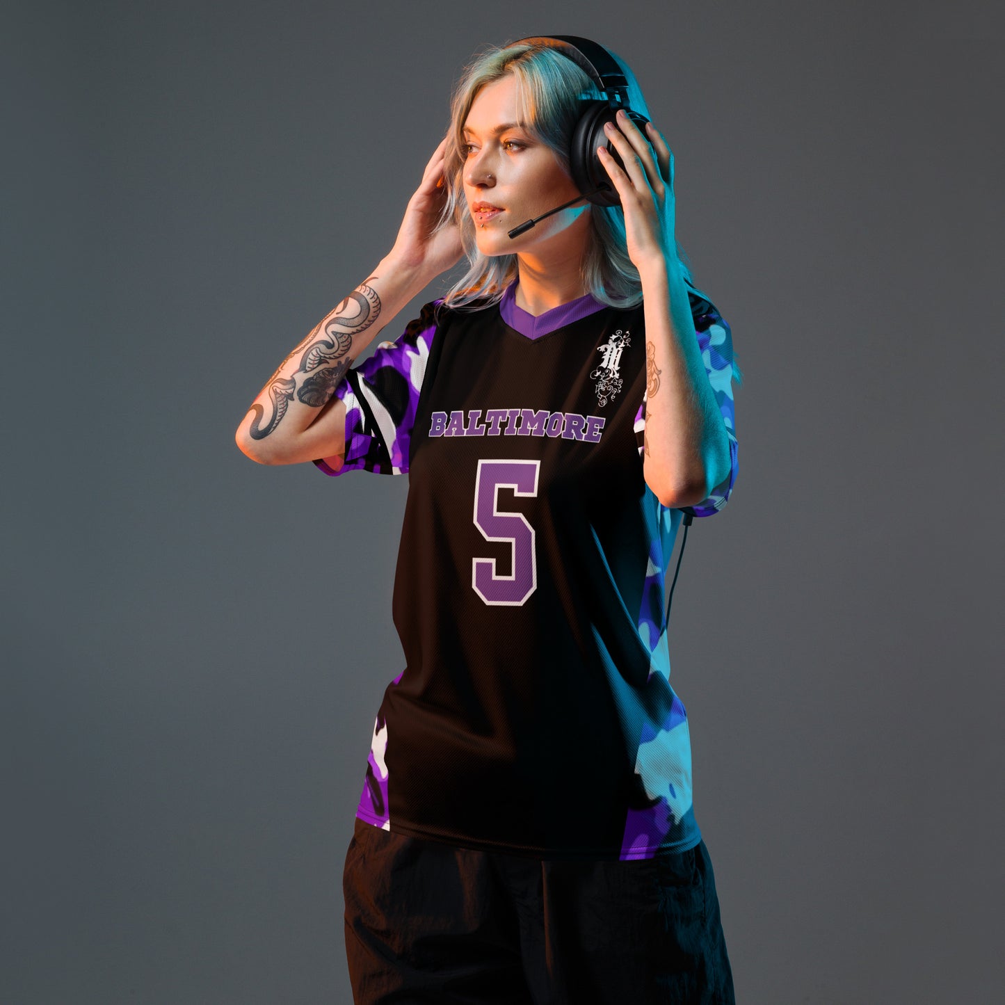 Maadish | Baltimore Black and Purple Camo jersey