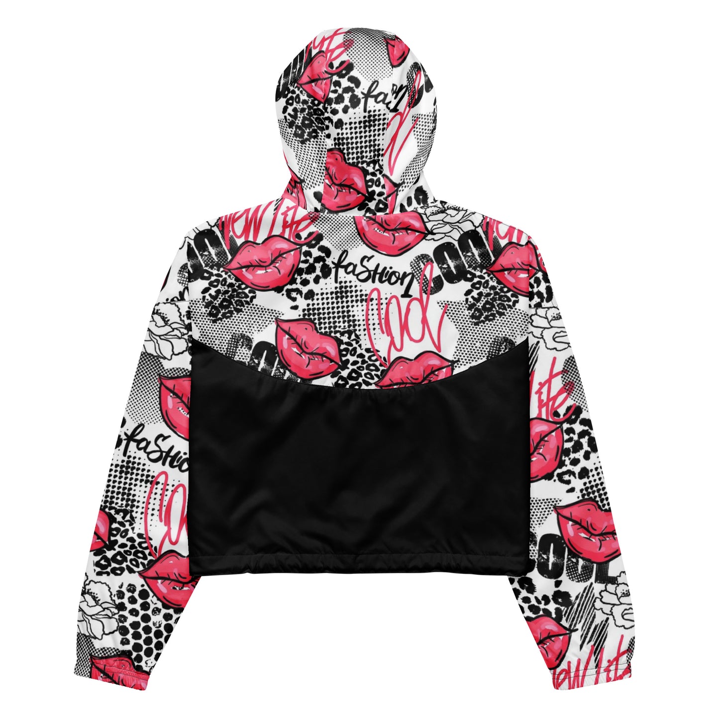 Maadish | Women’s Black Lips cropped windbreaker