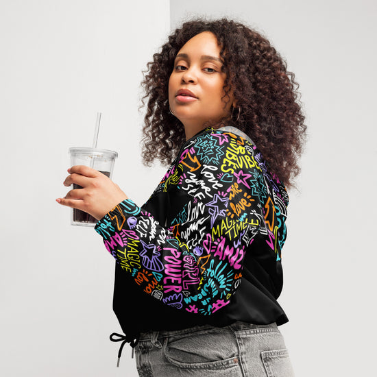 Maadish | Women’s Black cropped windbreaker