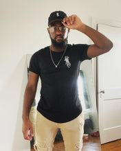 Maadish | Men's Black Curved Hem T-Shirt