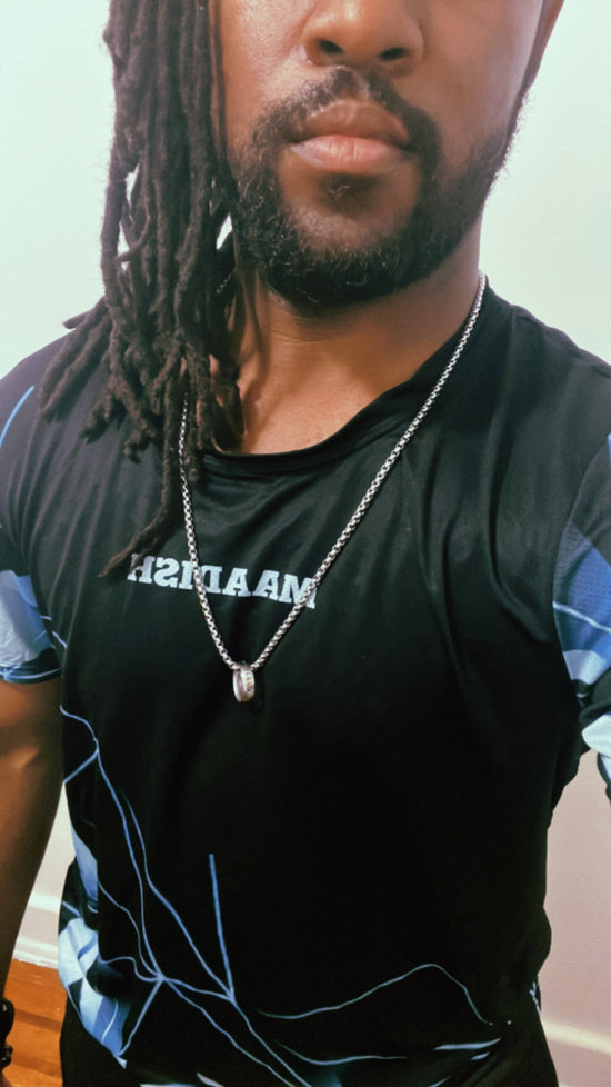 Maadish | Cyan x Black Men's Athletic T-shirt