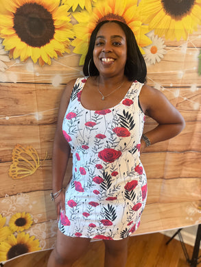 Maadish | Women's Rose Floral Fitted Dress