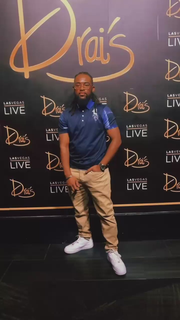 Load and play video in Gallery viewer, Maadish | Men’s slim fit multi denim polo
