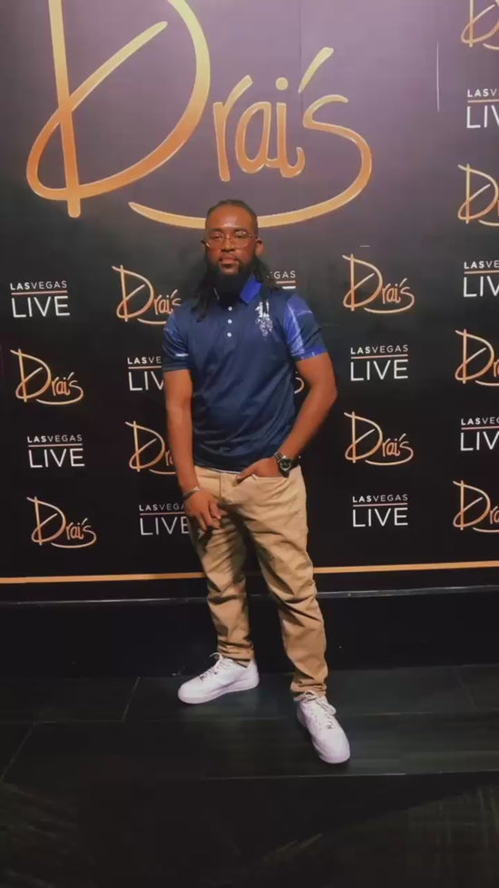 Load and play video in Gallery viewer, Maadish | Men’s slim fit multi denim polo
