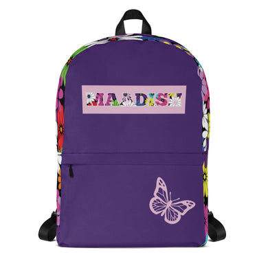Maadish | Cute Purple Floral Backpack For Girls