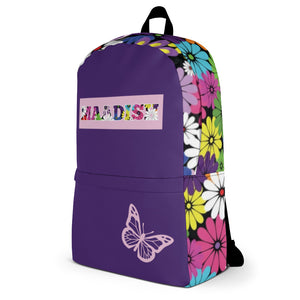 Maadish | Cute Purple Floral Backpack For Girls