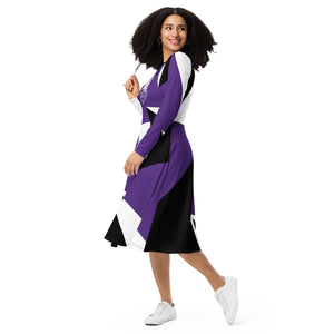 Maadish | Women's Purple Long Sleeve Dress