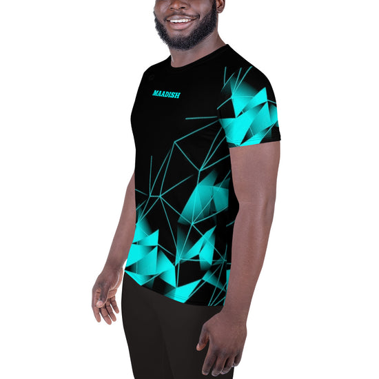 Maadish | Cyan x Black Men's Athletic T-shirt