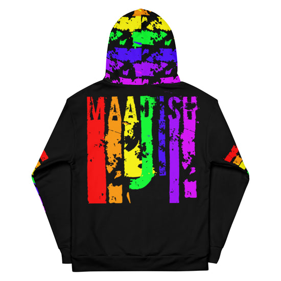 Load image into Gallery viewer, Maadish | Black and Rainbow Hoodie
