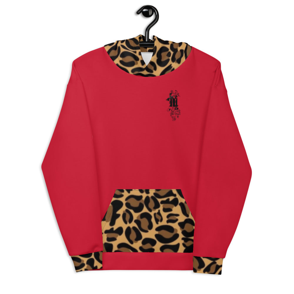 Load image into Gallery viewer, Maadish | Women’s Red x Leopard Hoodie
