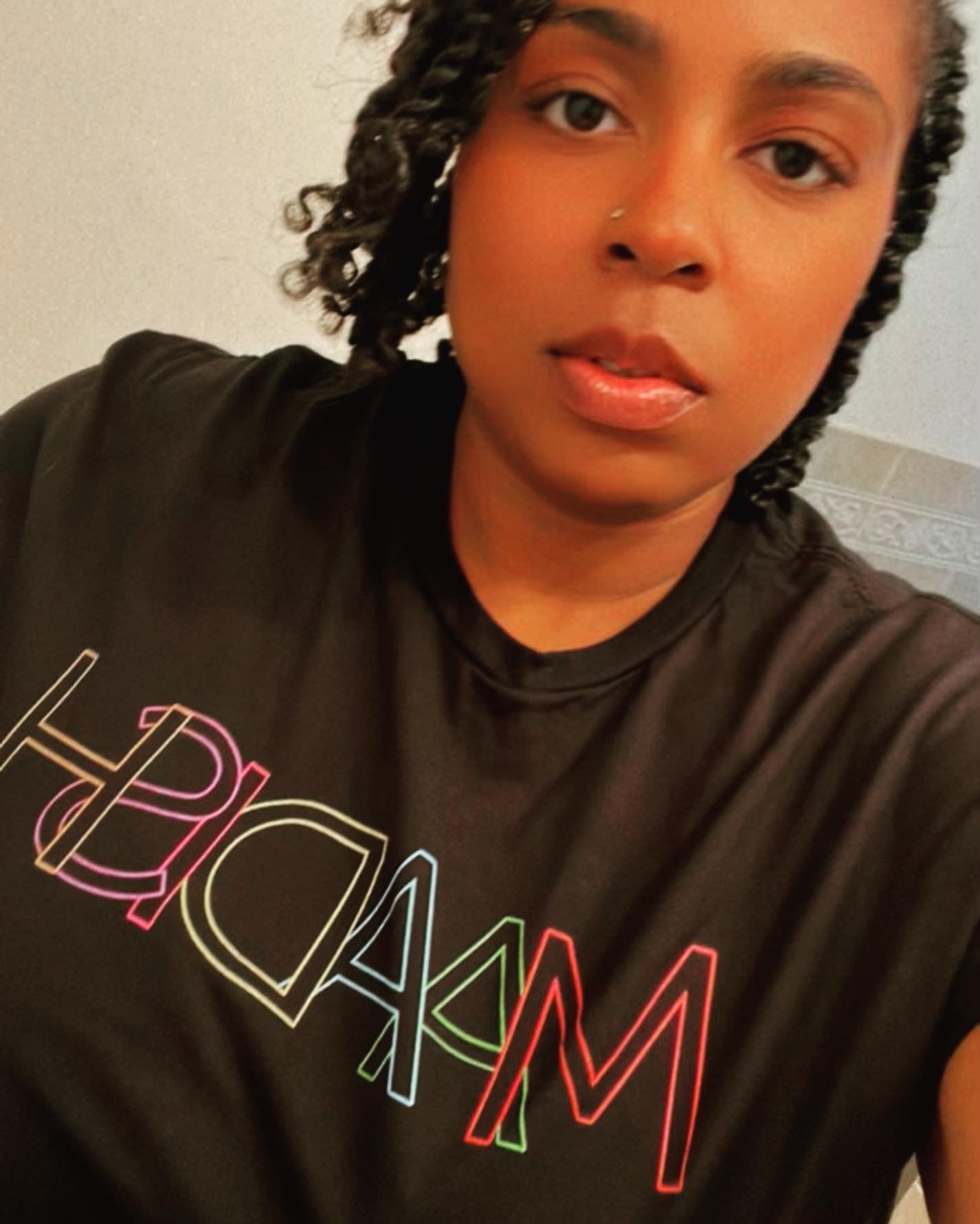 Maadish | Black T-Shirt w/Maadish Rainbow