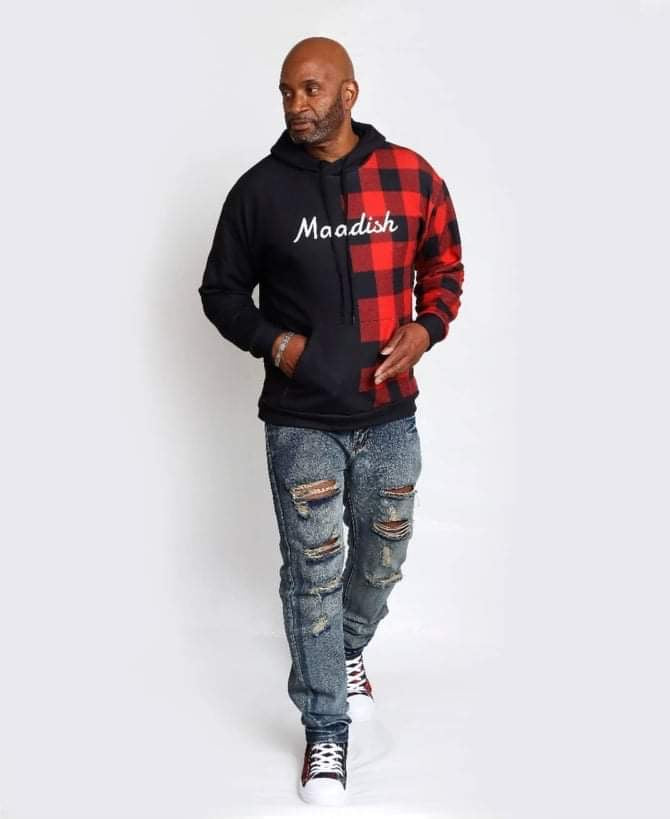 Maadish | Plaid and Black Hoodie