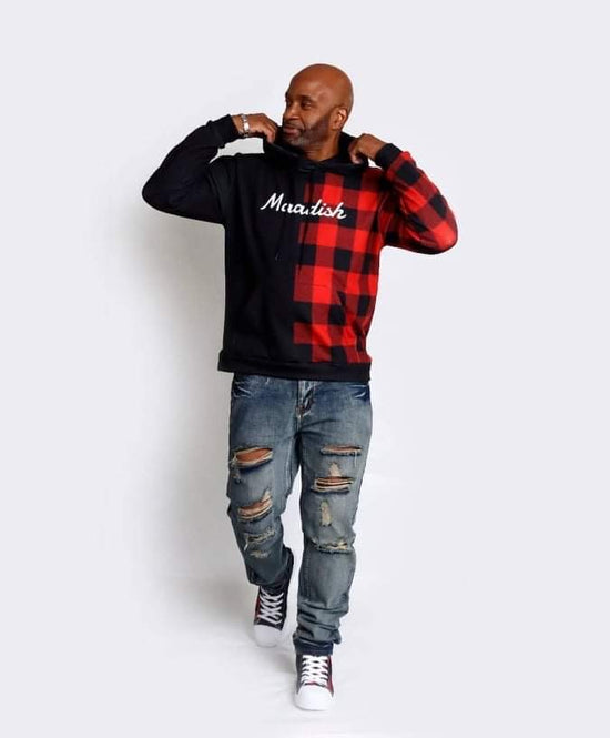 Maadish | Plaid and Black Hoodie