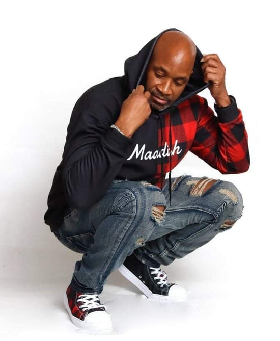 Maadish | Plaid and Black Hoodie
