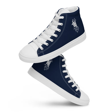 Maadish Men’s Navy Blue High Top Canvas Shoes