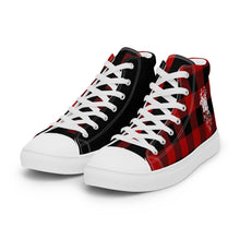 Maadish Men’s Plaid|Black High Top Canvas Shoes