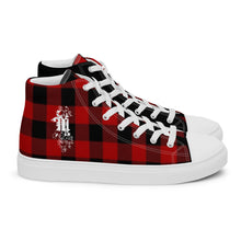 Maadish Men’s Plaid|Black High Top Canvas Shoes