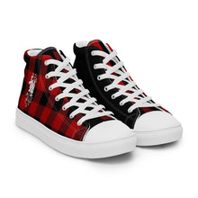 Maadish Men’s Plaid|Black High Top Canvas Shoes