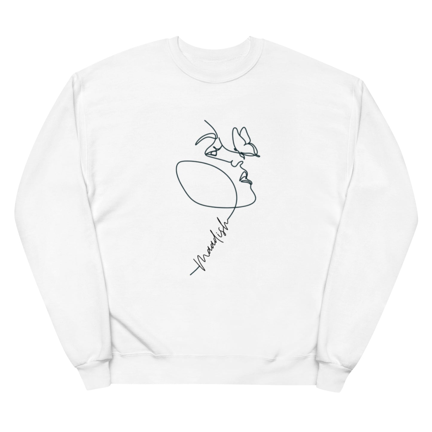Load image into Gallery viewer, Maadish | Women’s One Line Butterfly Face White Sweatshirt
