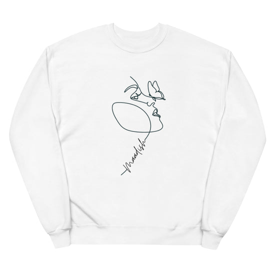 Maadish | One Line Butterfly Face White Sweatshirt