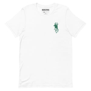 Maadish | White t-shirt w/green logo
