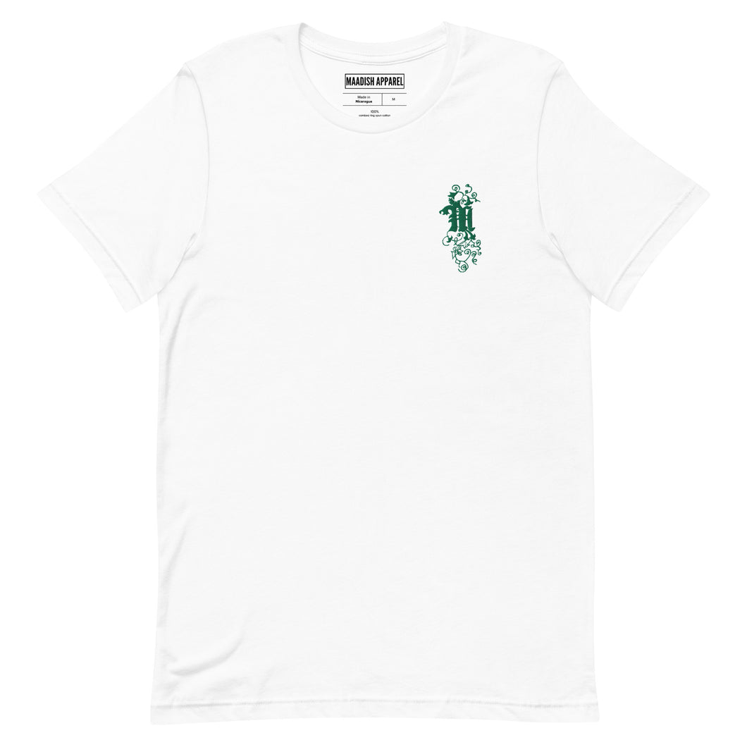 Maadish | White t-shirt w/green logo