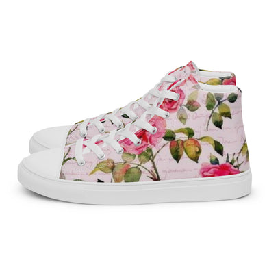 Maadish Women’s Pink Floral high top canvas shoes