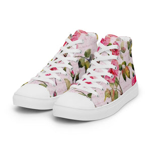 Maadish Women’s Pink Floral high top canvas shoes