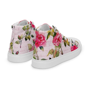 Maadish Women’s Pink Floral high top canvas shoes
